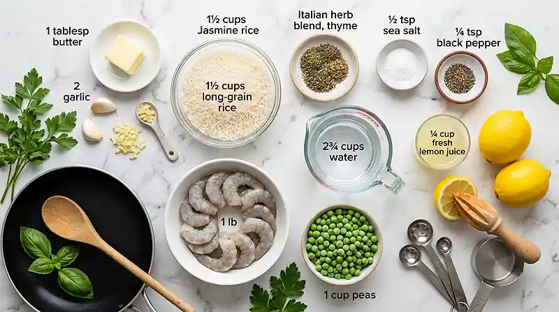 Gluten-Free Lemon Herb Shrimp Rice 2 shrimp dinner