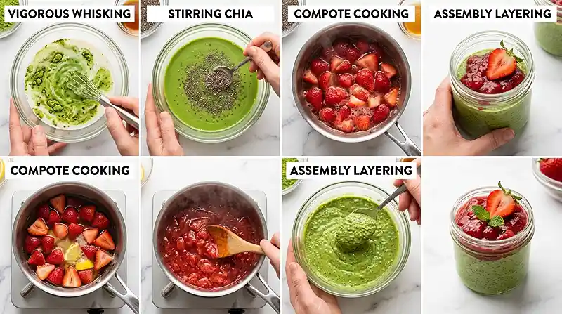 Dairy-Free Strawberry Matcha Chia Pudding 3 strawberry matcha breakfast
