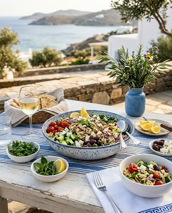 Gluten-Free Greek Chicken Orzo Salad 4 summer lunch recipe