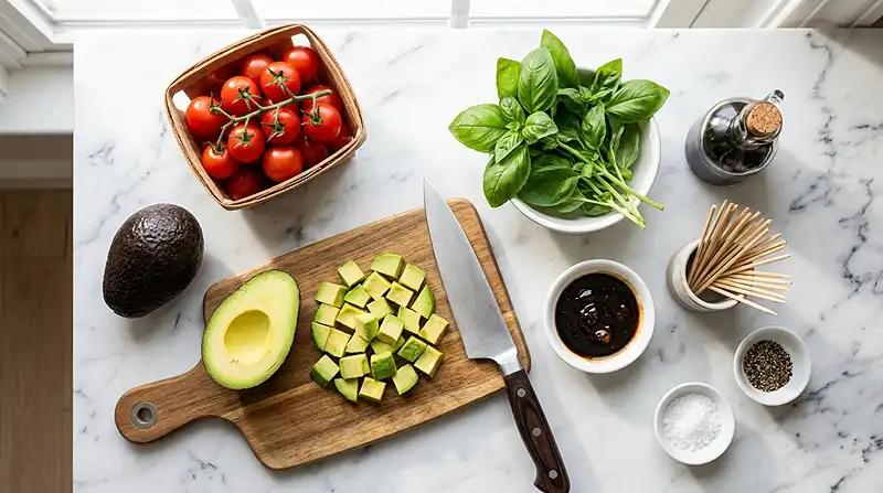 Gluten-Free Avocado Caprese Skewers 2 summer party snack