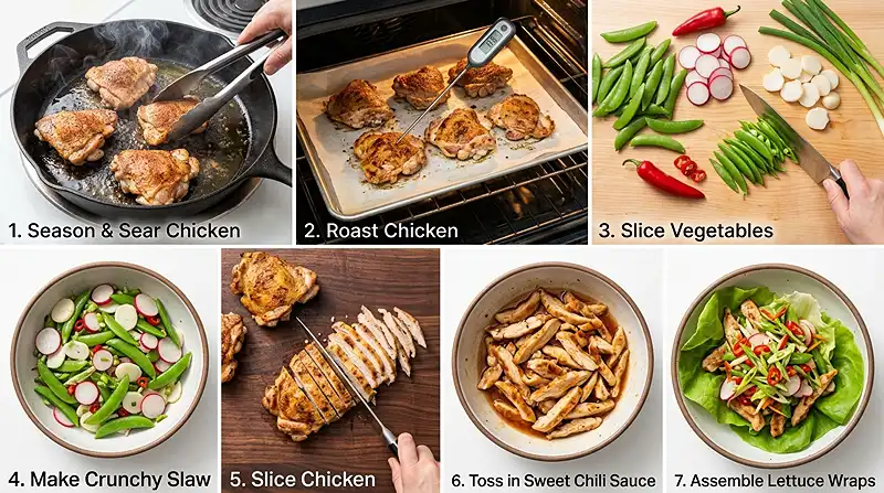 Sweet Chili Chicken Lettuce Wraps 3 sweet chili chicken