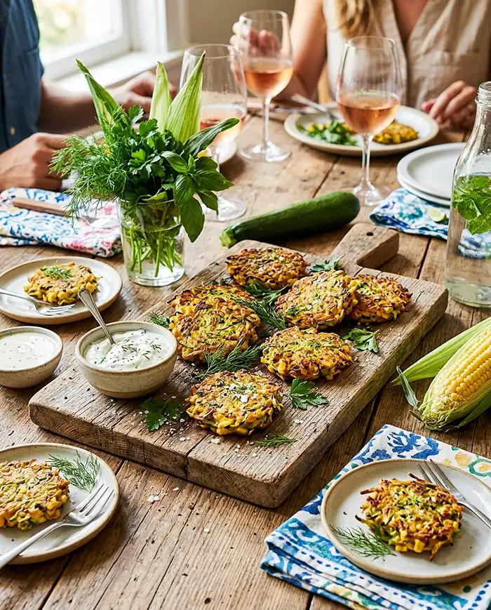 Gluten-Free Crispy Zucchini Corn Fritters 4 zucchini corn fritters