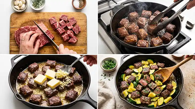 Garlic Butter Steak and Zucchini Skillet 3 zucchini dinner