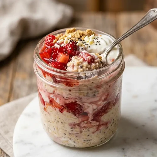 30g Protein Strawberry Cheesecake Oats 5 30g Protein Strawberry Cheesecake Oats