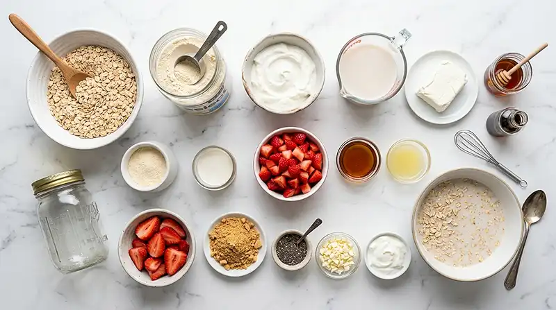 30g Protein Strawberry Cheesecake Oats 2 30g protein breakfast