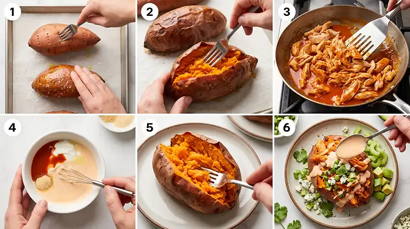 Buffalo Chicken Stuffed Sweet Potatoes 3 30g protein breakfast