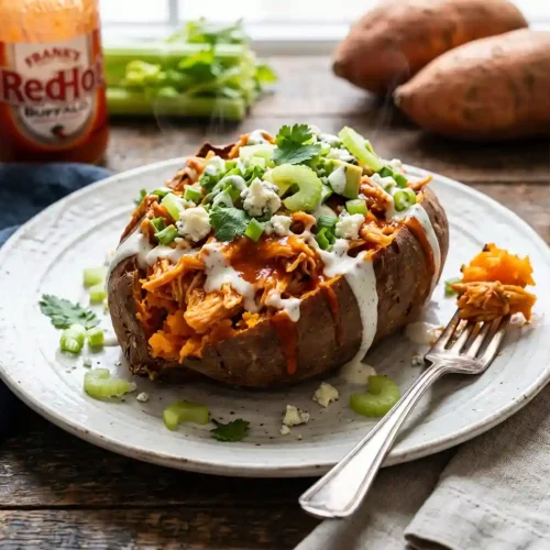 Buffalo Chicken Stuffed Sweet Potatoes 5 Buffalo Chicken Stuffed Sweet Potatoes