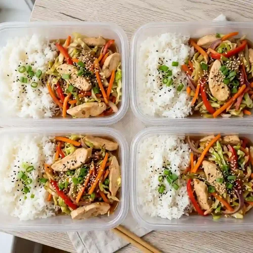 Chicken Cabbage Stir-Fry Lunch Boxes 5 Chicken Cabbage Stir-Fry Lunch Boxes