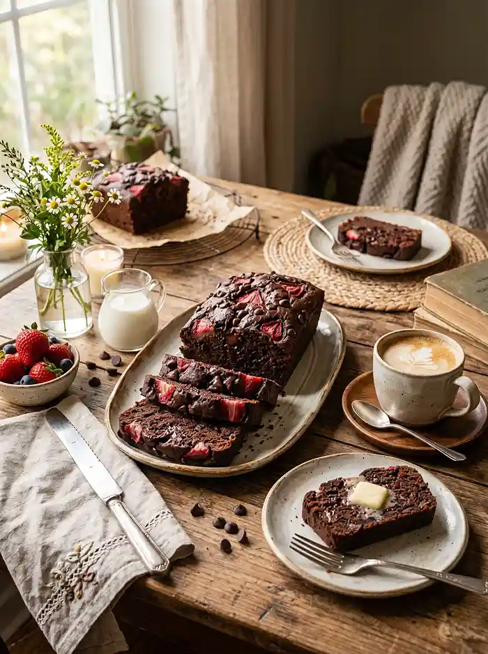 Double Chocolate Strawberry Banana Bread 4 Chocolate Strawberry Banana Loaf