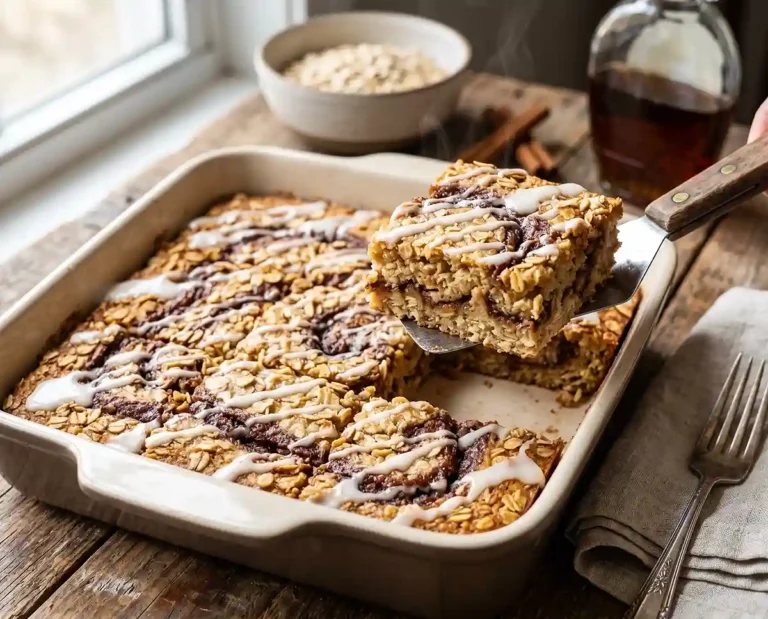 Cinnamon Roll Baked Oatmeal Squares