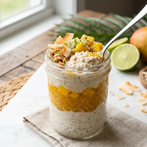 Coconut Lime Mango Overnight Oats