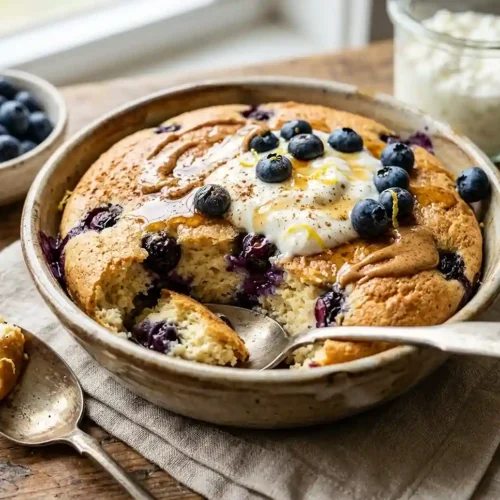 Cottage Cheese Blueberry Pancake Bowl 5 Cottage Cheese Blueberry Pancake Bowl