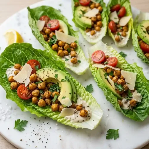 Crispy Chickpea Caesar Lettuce Cups 5 Crispy Chickpea Caesar Lettuce Cups