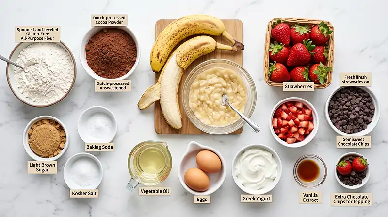 Double Chocolate Strawberry Banana Bread 2 Double Chocolate Banana Bread with Strawberries