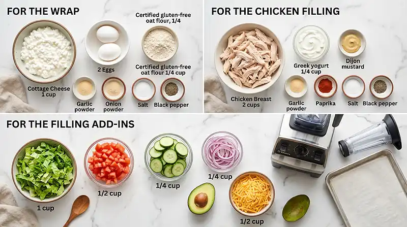 Easy High-Protein Chicken Cottage Cheese Wrap