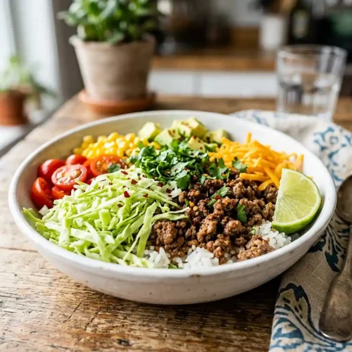 GF Crunchy Cabbage Taco Rice Bowls 5 GF Crunchy Cabbage Taco Rice Bowls