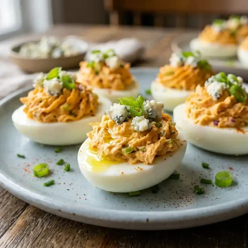 Gluten-Free Buffalo Chicken Deviled Eggs