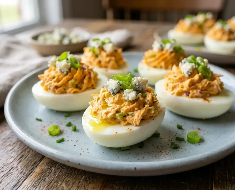 Gluten-Free Buffalo Chicken Deviled Eggs