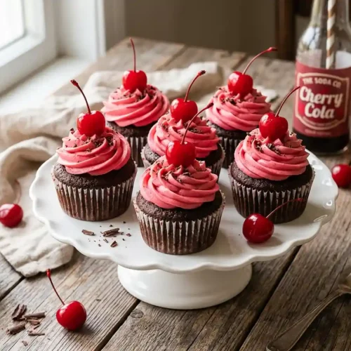 Gluten-Free Cherry Cola Cupcakes