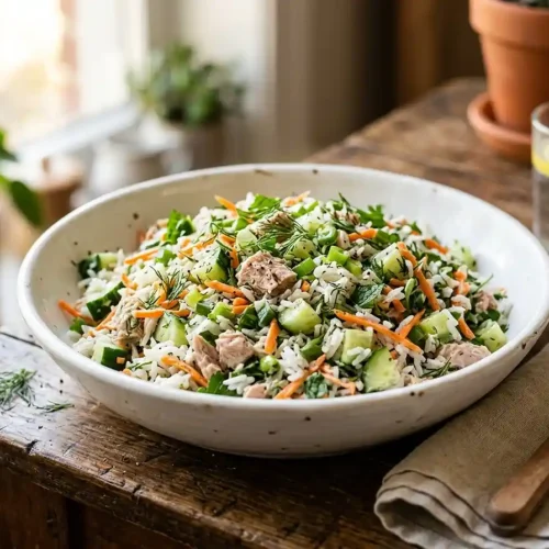 Gluten-Free Cucumber Tuna Rice Salad