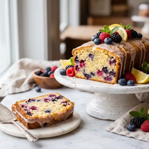 Gluten-Free Greek Yogurt Berry Pound Cake
