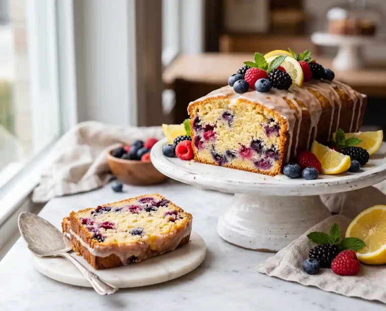 Gluten-Free Greek Yogurt Berry Pound Cake