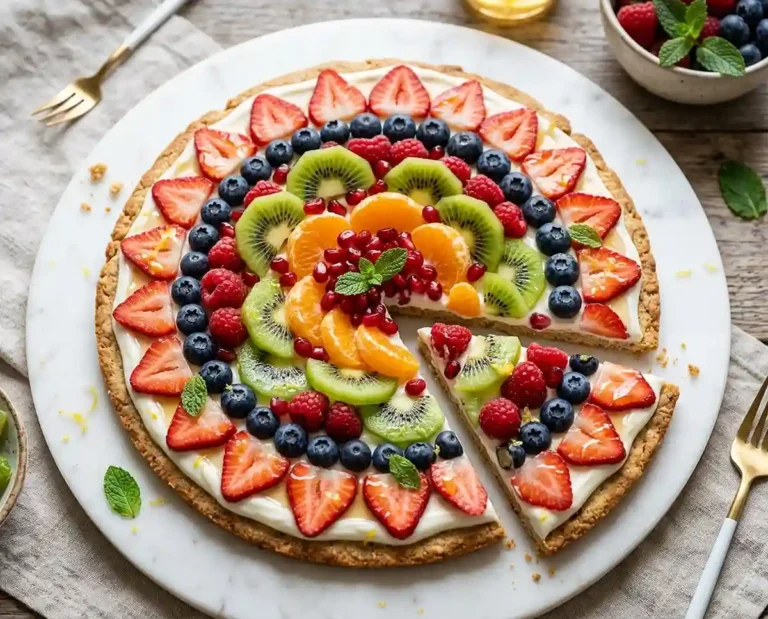 Gluten-Free Greek Yogurt Honey Fruit Pizza