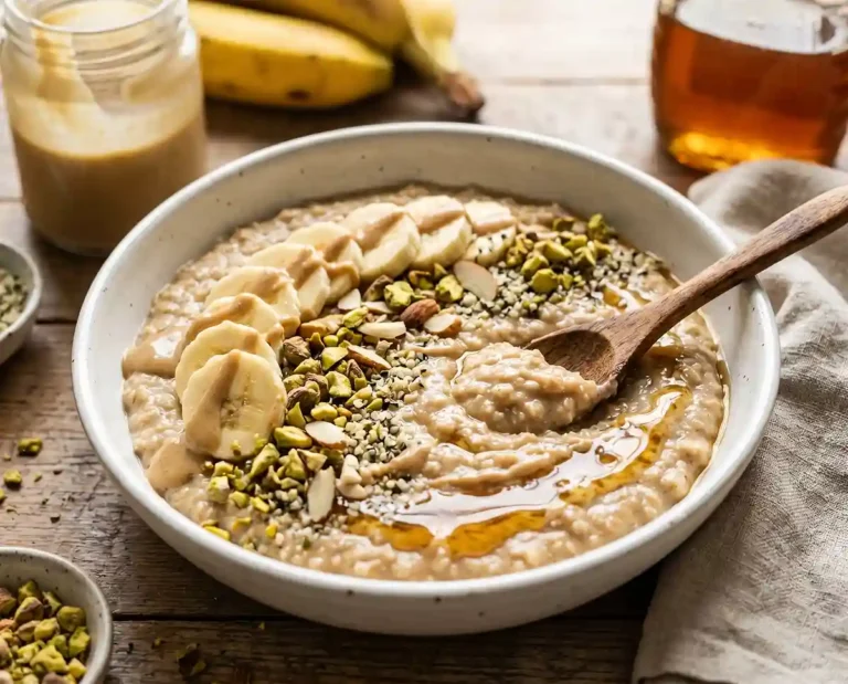 Gluten-Free Honey Tahini Banana Protein Oats
