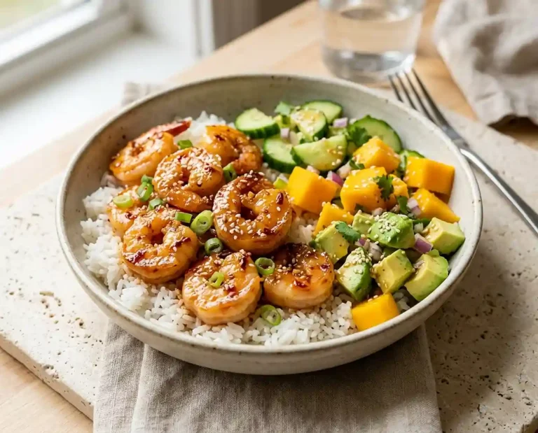 Gluten-Free Hot Honey Shrimp Rice Bowls
