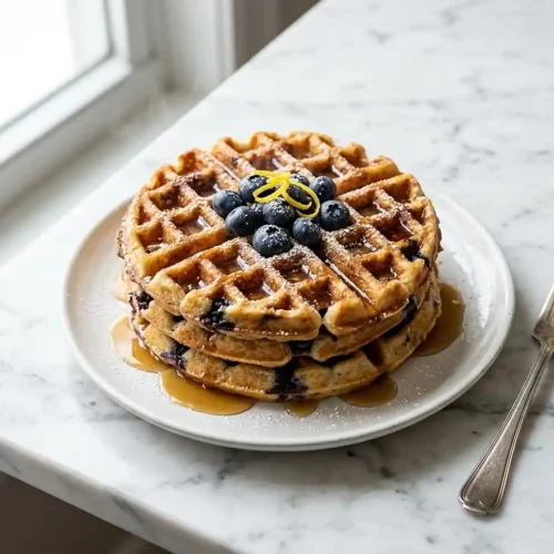 Gluten-Free Lemon Blueberry Freezer Waffles