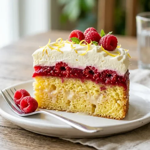 Gluten-Free Lemon Raspberry Poke Cake