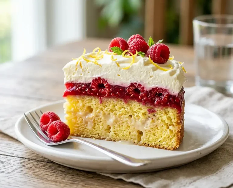 Gluten-Free Lemon Raspberry Poke Cake