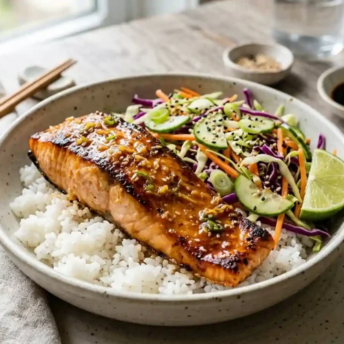 Gluten-Free Miso Ginger Salmon Rice Bowls
