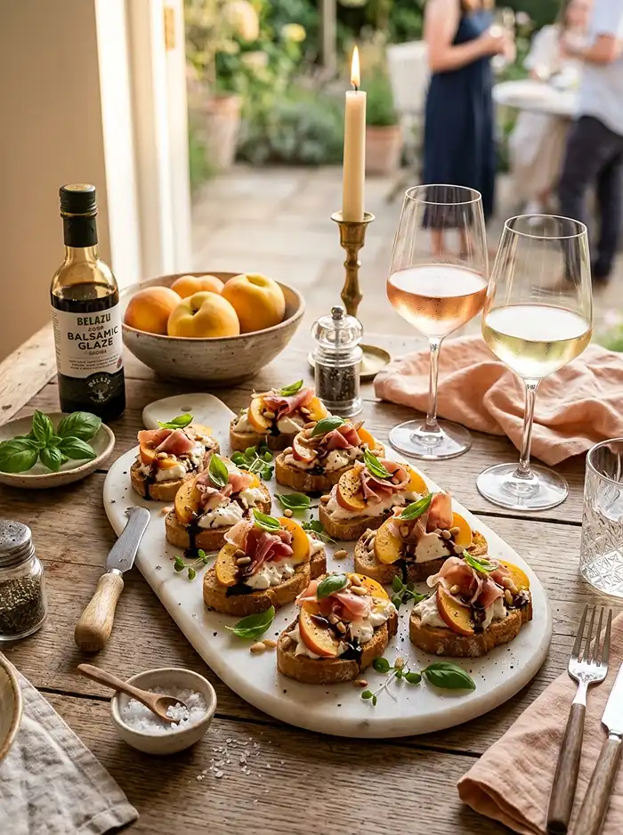 Gluten-Free Peach Burrata Crostini 4 Gluten-Free Peach Burrata Crostini