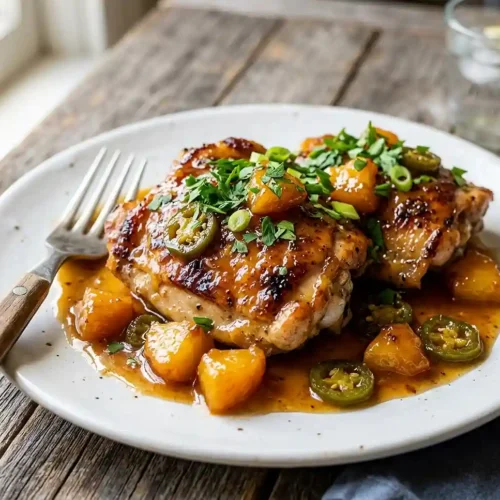 Gluten-Free Peach Jalapeño Chicken Thighs 5 Gluten-Free Peach Jalapeño Chicken Thighs