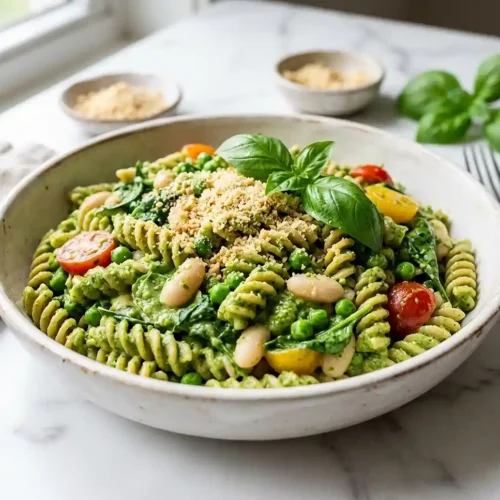 Gluten-Free Pesto White Bean Pasta Salad