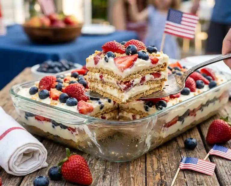 Gluten-Free Red White and Blue Icebox Cake