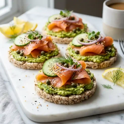 Gluten-Free Smoked Salmon Avocado Rice Cakes 5 Gluten-Free Smoked Salmon Avocado Rice Cakes