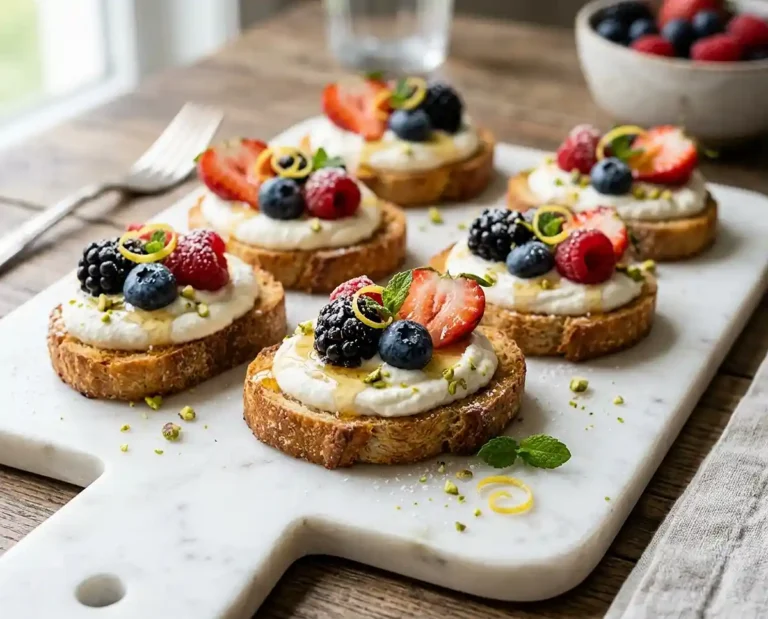 Gluten-Free Whipped Ricotta Berry Toast Bites