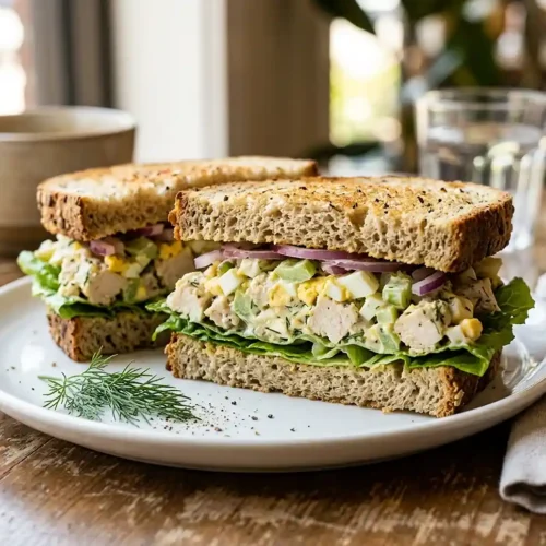 Gluten-Free chicken and egg salad sandwich