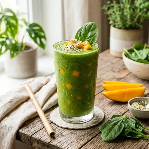 Gluten-Free mango and spinach smoothie