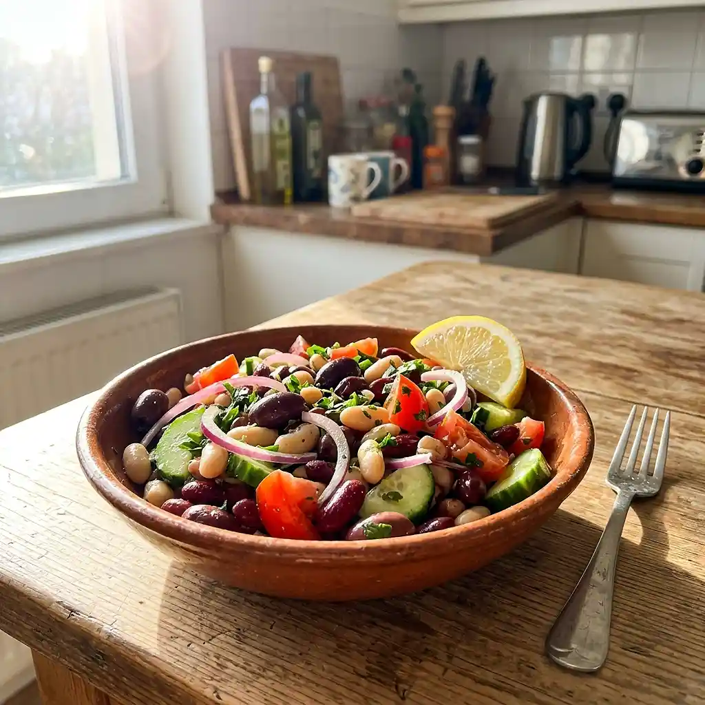 Dense Bean Salad Recipes 9 Gluten-free Mediterranean dense bean salad with olives, tomatoes, and cucumber