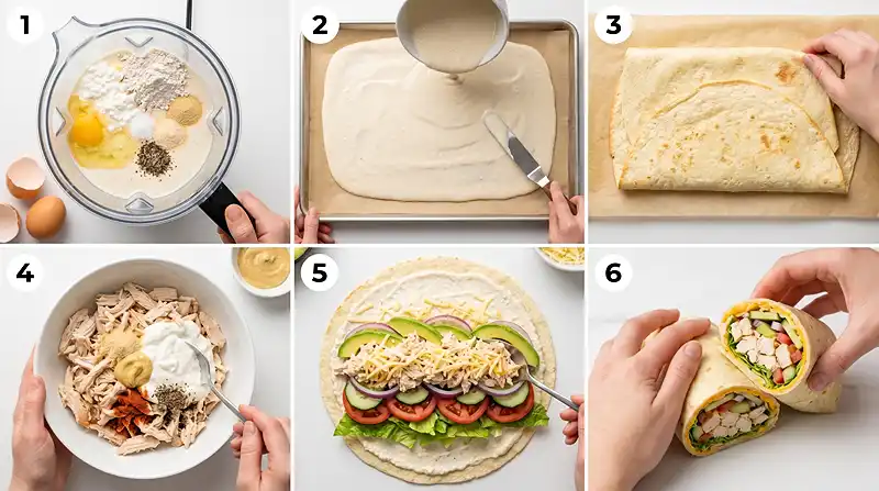 Healthy Cottage Cheese Chicken Wrap for Lunch