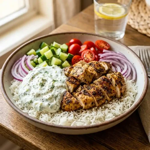 High-Protein Chicken Gyro Meal Prep Bowls