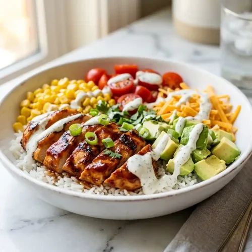 High-Protein GF BBQ Chicken Ranch Rice Bowls 5 High-Protein GF BBQ Chicken Ranch Rice Bowls