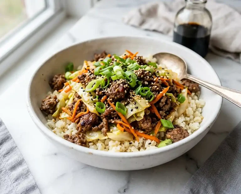 High-Protein GF Egg Roll Beef Bowls