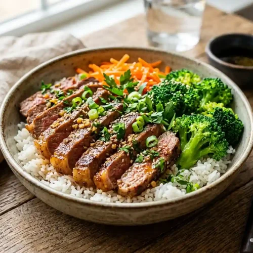 High-Protein GF Garlic Steak Rice Bowls 5 High-Protein GF Garlic Steak Rice Bowls