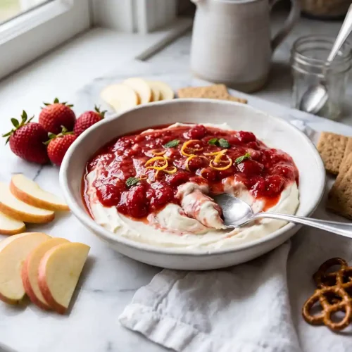 High-Protein Strawberry Cheesecake Dip