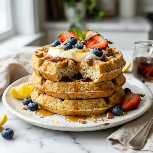 Lemon Poppy Seed Protein Waffles 5 Lemon Poppy Seed Protein Waffles