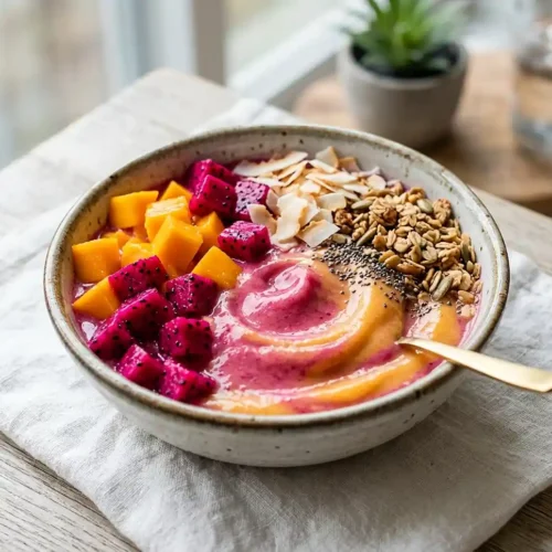 Mango Dragon Fruit Smoothie Bowl 5 Mango Dragon Fruit Smoothie Bowl